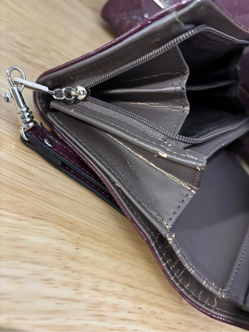 GUESS Plum Satchel with Matching Wallet